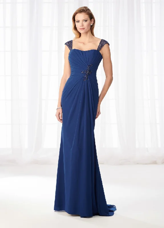 Party dresses for womenCameron Blake - Beaded Gathered Chiffon Sheath Dress 218624