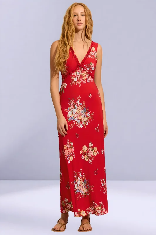 Low-cut dresses for womenAUGUSTE THE LABEL Womens Yolanda Maxi Dress - Red