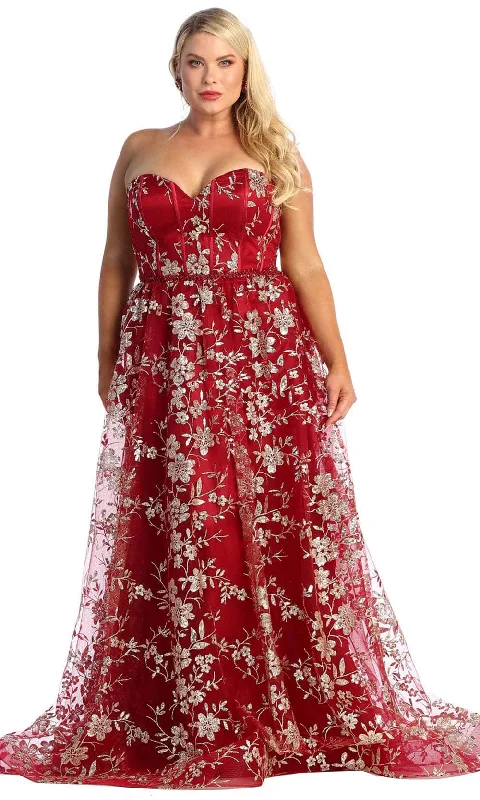 Velvet dresses for womenMay Queen MQ1920 - Sweetheart Floral A-Line Prom Gown