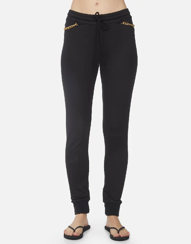 Striped women's leggingsTaye Loungepant w/ Chain Details