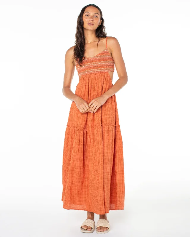 Patterned dresses for womenHot Tropics Flowy Maxi Dress - Ginger Spice