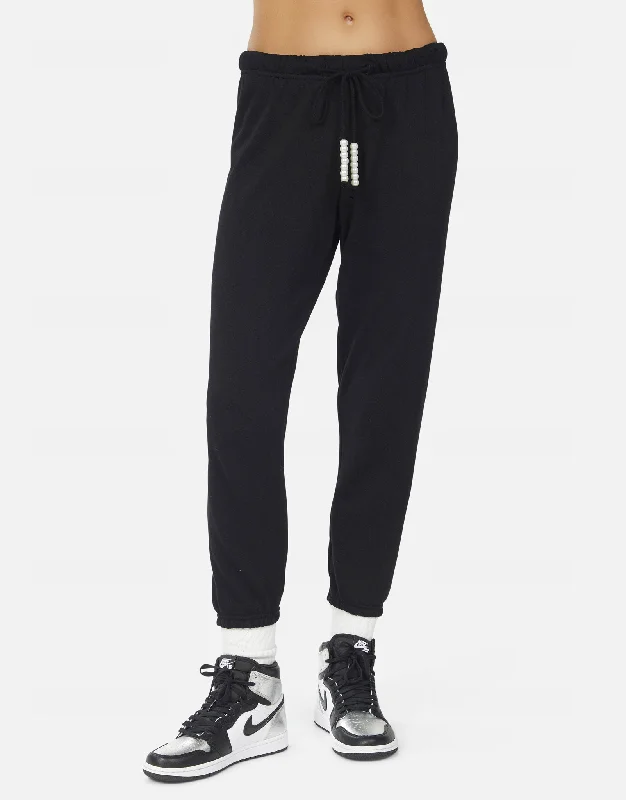 Wide-leg women's pantsXenos Crop Sweatpant w/ Pearls