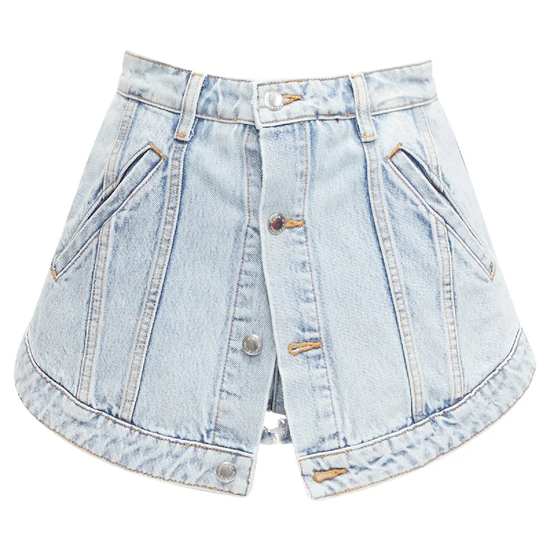 Tall women's jeansAlexander Wang Washed Cotton Layered Skort High Waist Cutaway Shorts