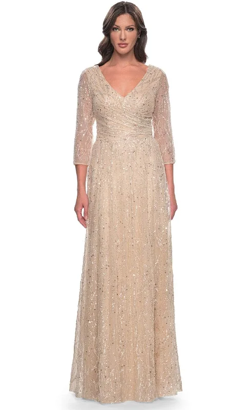 Mother-of-the-bride dressesLa Femme 30911 - Sequin V-Neck Formal Dress