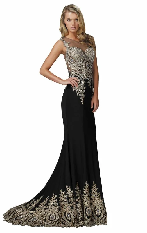 Mini dresses for womenElizabeth K - GL2166-1 Beaded Lace Applique Embellished Gown