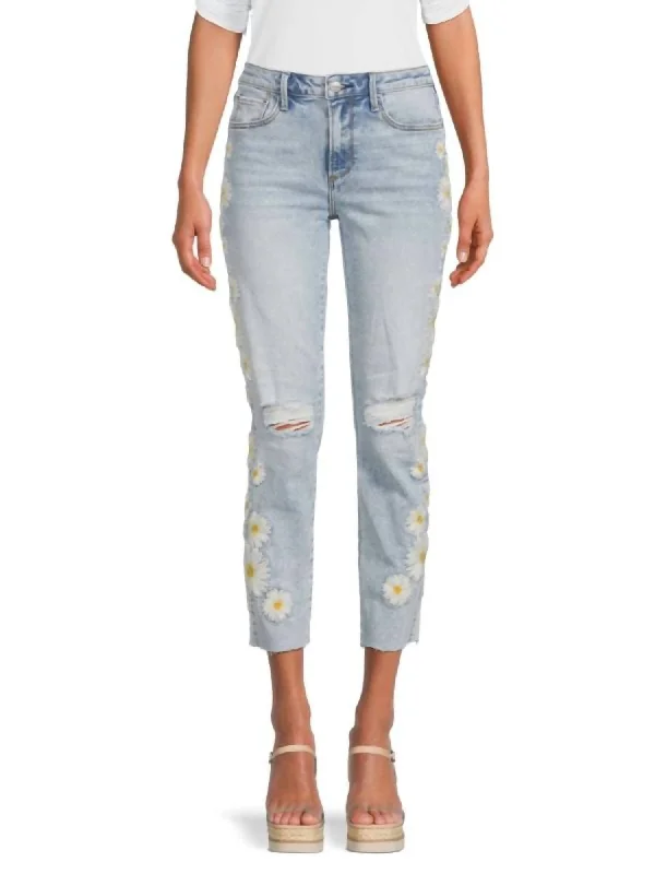 Light wash jeans for a casual vibeGizelle Daisy High Rise Cropped Jeans In Light Wash