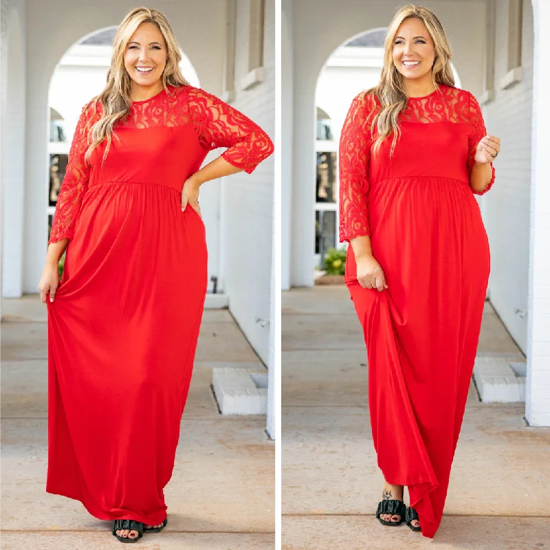 High-low hem dresses for womenLooking Elegant Maxi Dress, Red