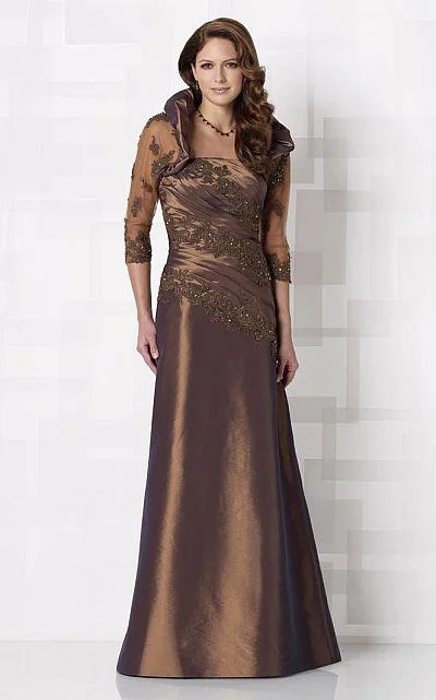 Short-sleeved dresses for womenCameron Blake by Mon Cheri - Long Dress In Brown 212691