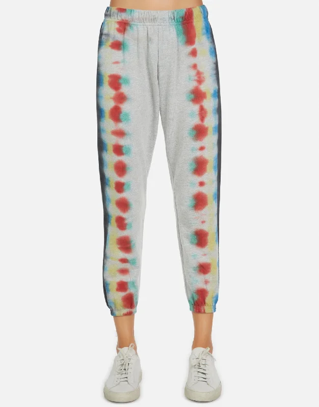 Professional women's trousersNate LE Rainbow Stripe Crop Sweatpant