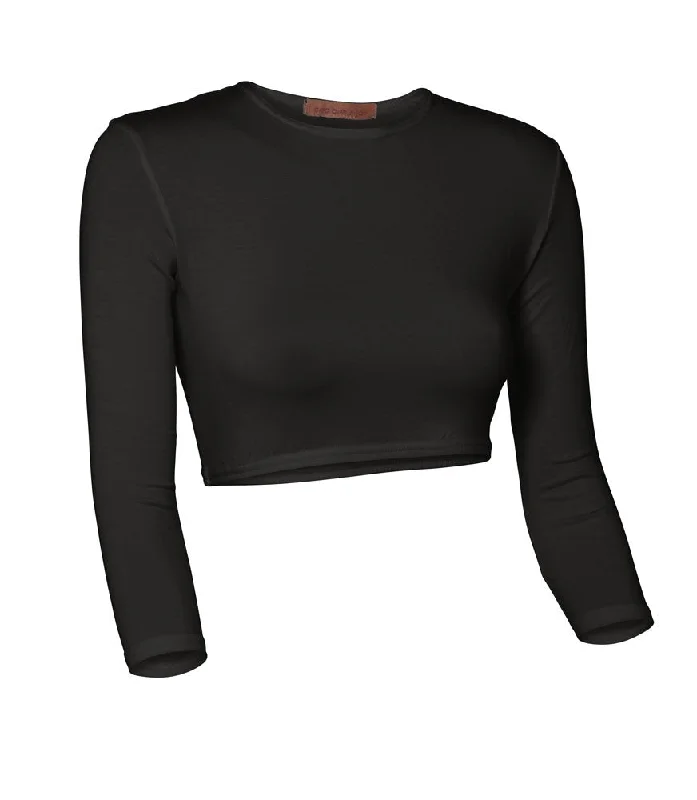 plus size lingerie optionsPB&J Ladies Modal 3/4 Sleeve Croptop - Black