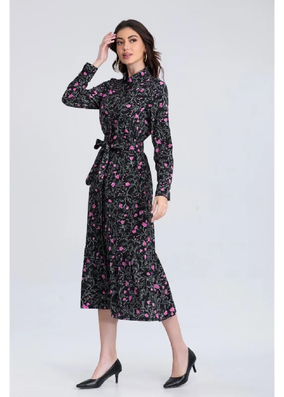 Round-neck dresses for womenPetal Pink Midi Dress