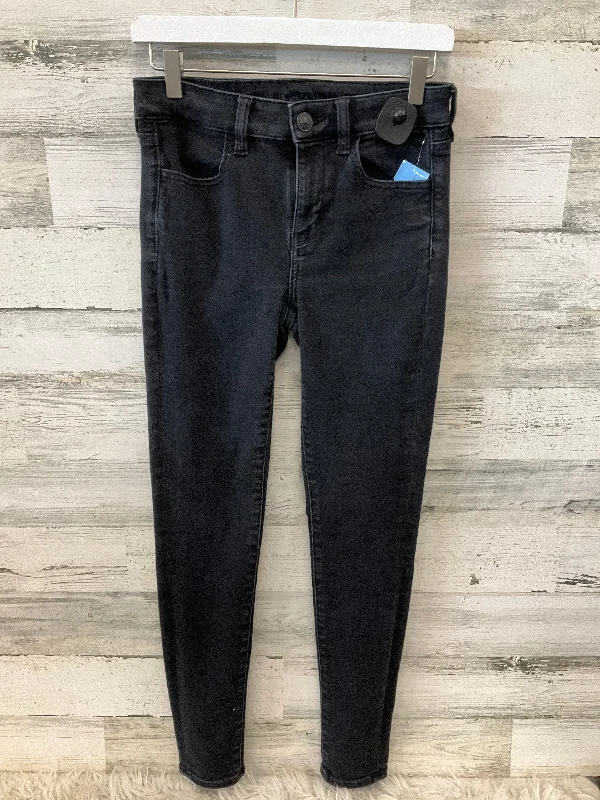 Jeans with a slim fit for a polished appearanceJeans Skinny By American Eagle In Black Denim, Size: 4