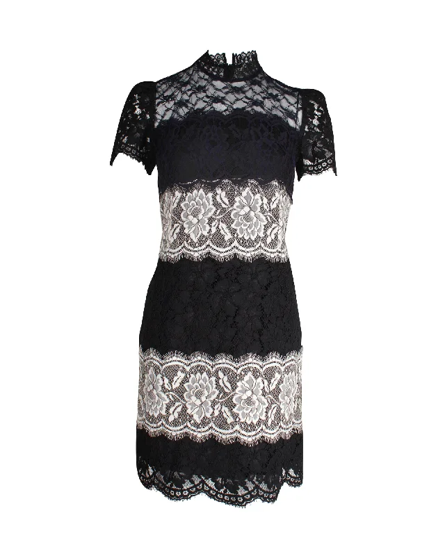 Round-neck dresses for womenSandro Lace Mini Dress in Multicolor Polyester