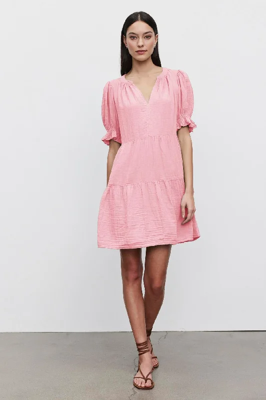 Sustainable dresses for eco-conscious womenCLARISSA COTTON GAUZE TIERED DRESS