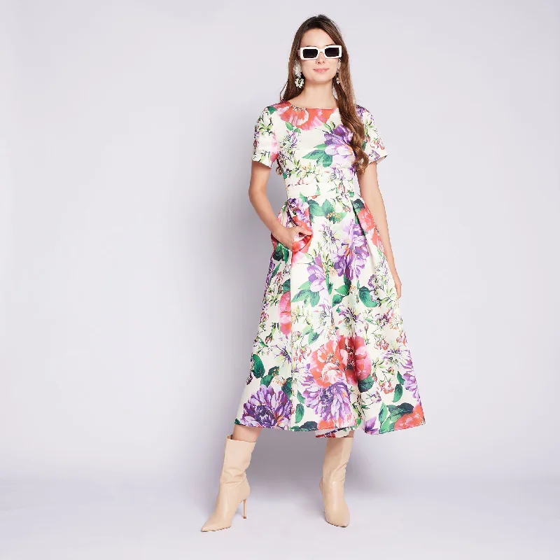 High-slit dresses for womenFlora Printed Dress