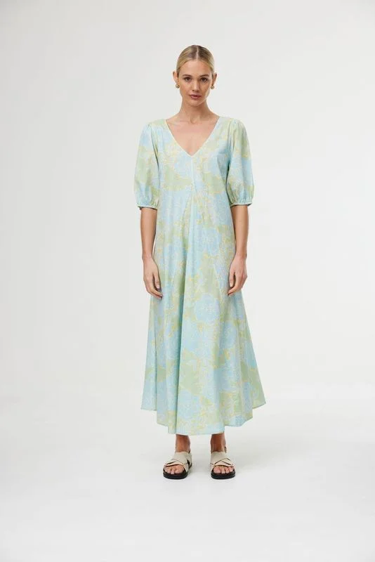 Silk dresses for womenJune Dress - Ocean Bloom