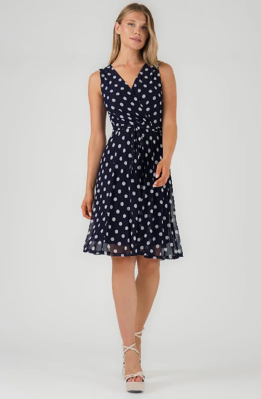 Cold-shoulder dresses for womenSleevless Polka Dot Dress