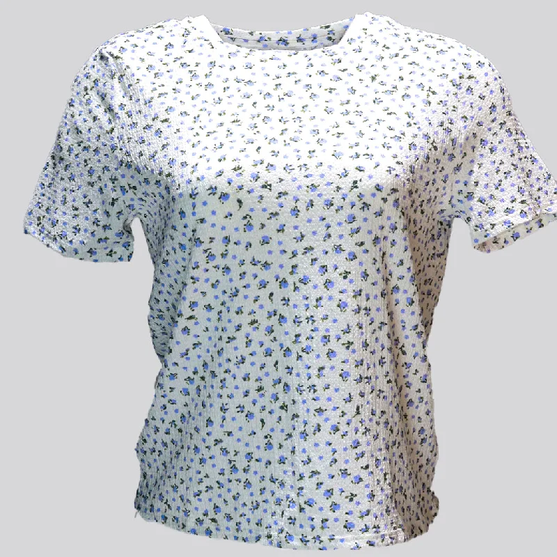 Solid color women's topsAll Over Print Textured T