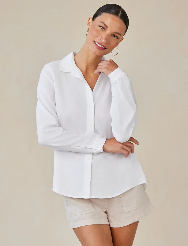 Petite women's topsThe Classic Button Down, White