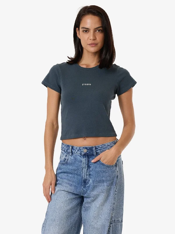 Metallic women's topsMinimal Thrills Mini Tee - Dark Slate