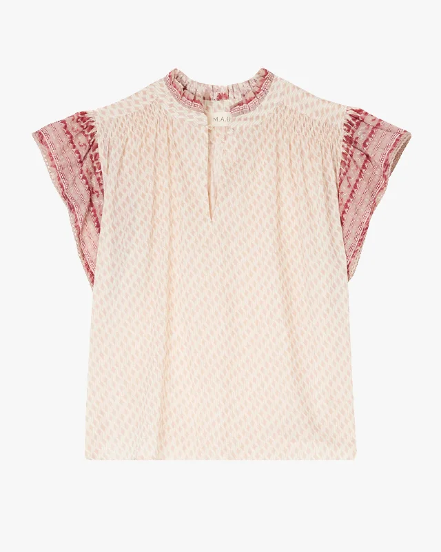 Coral women's topsOde Print SS Top