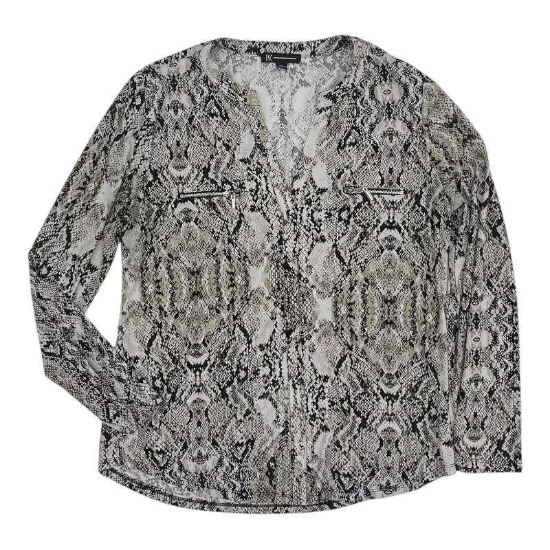 Floral print women's topsTop Ls By Inc In Snakeskin Print, Size:L