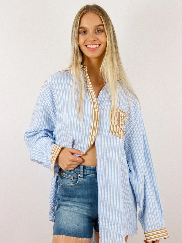 Handmade women's topsWYATT STRIPE BLOUSE