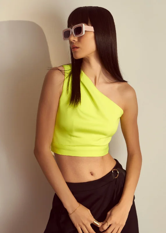 Metallic women's topsYan Top  - Lime Green