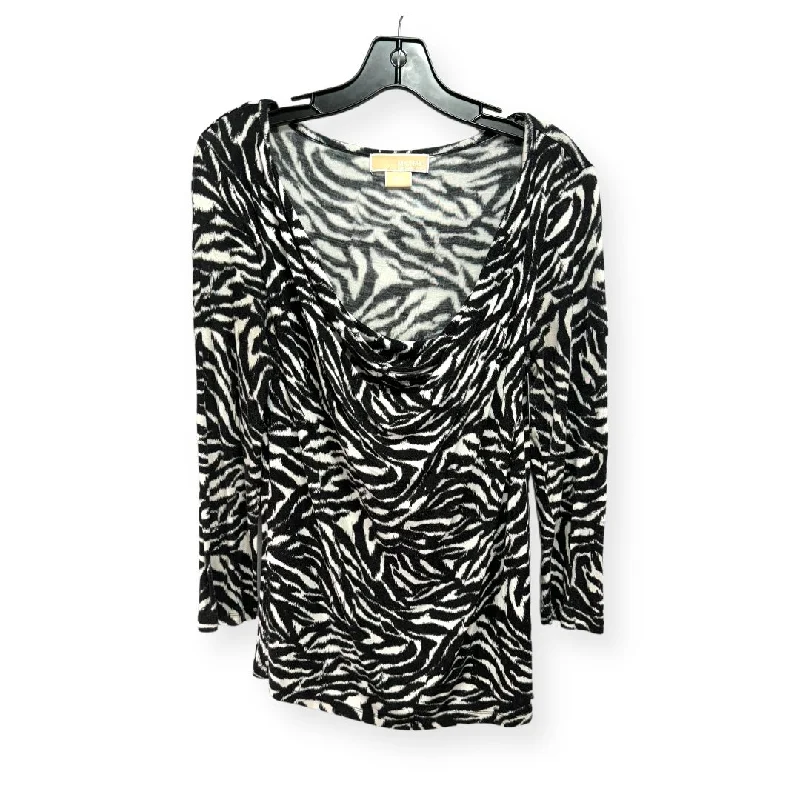 Peter Pan collar women's topsCowl Neck Zebra Top Long Sleeve By Michael By Michael Kors  Size: M